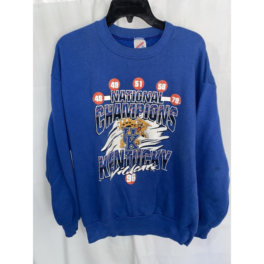 Vintage Kentucky Wildcats 1996 Basketball National Champions Sweatshirt XL 90s